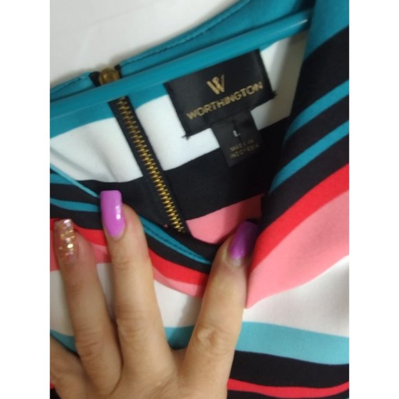 Worthington Size L Color Block Multicolor - Picture 2 of 4